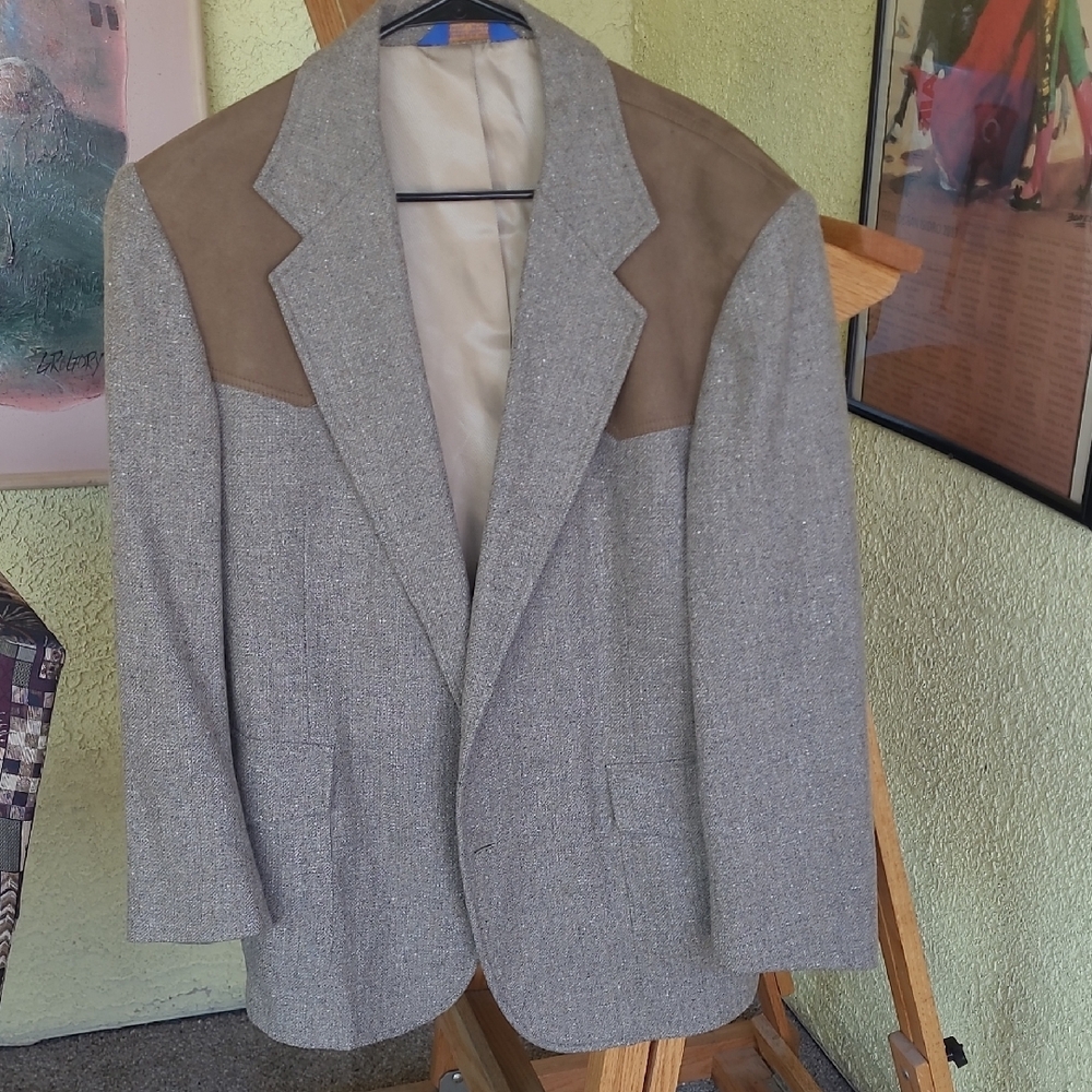 Gray and Brown Men's Blazer